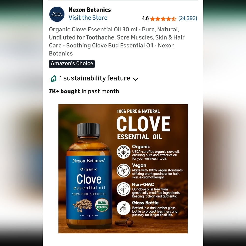 Nexon Botanics Organic Clove Essential Oil - Picture 13 of 13